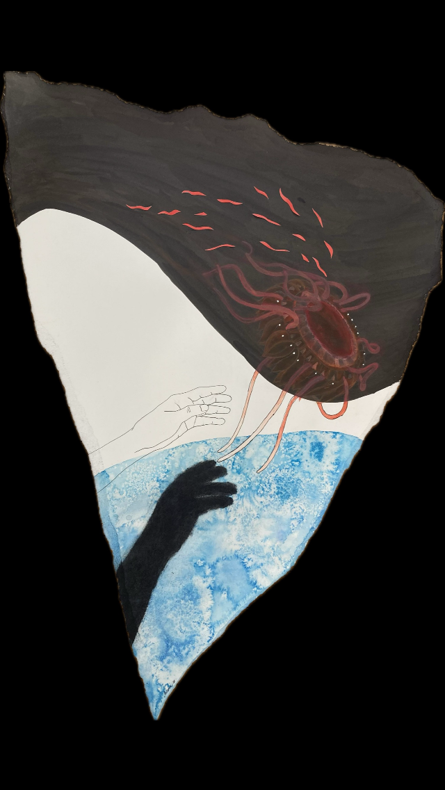 two hands reaching for a crown jelly